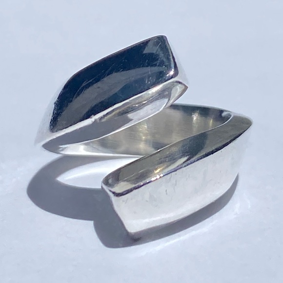 925 sterling silver overlap band ring✨ - Picture 11 of 14